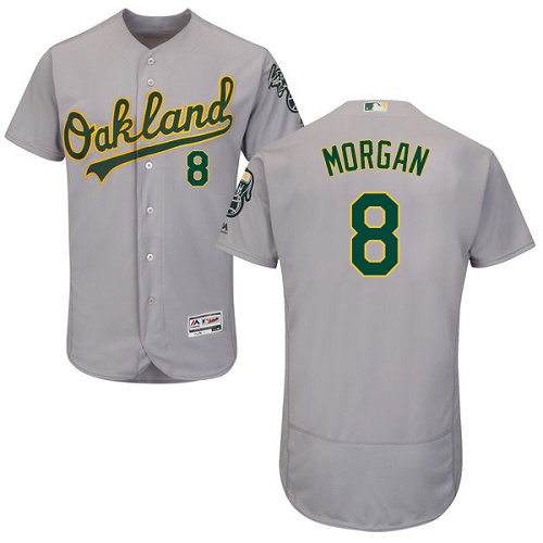 Athletics #8 Joe Morgan Grey Flexbase Authentic Collection Stitched MLB Jersey - Click Image to Close